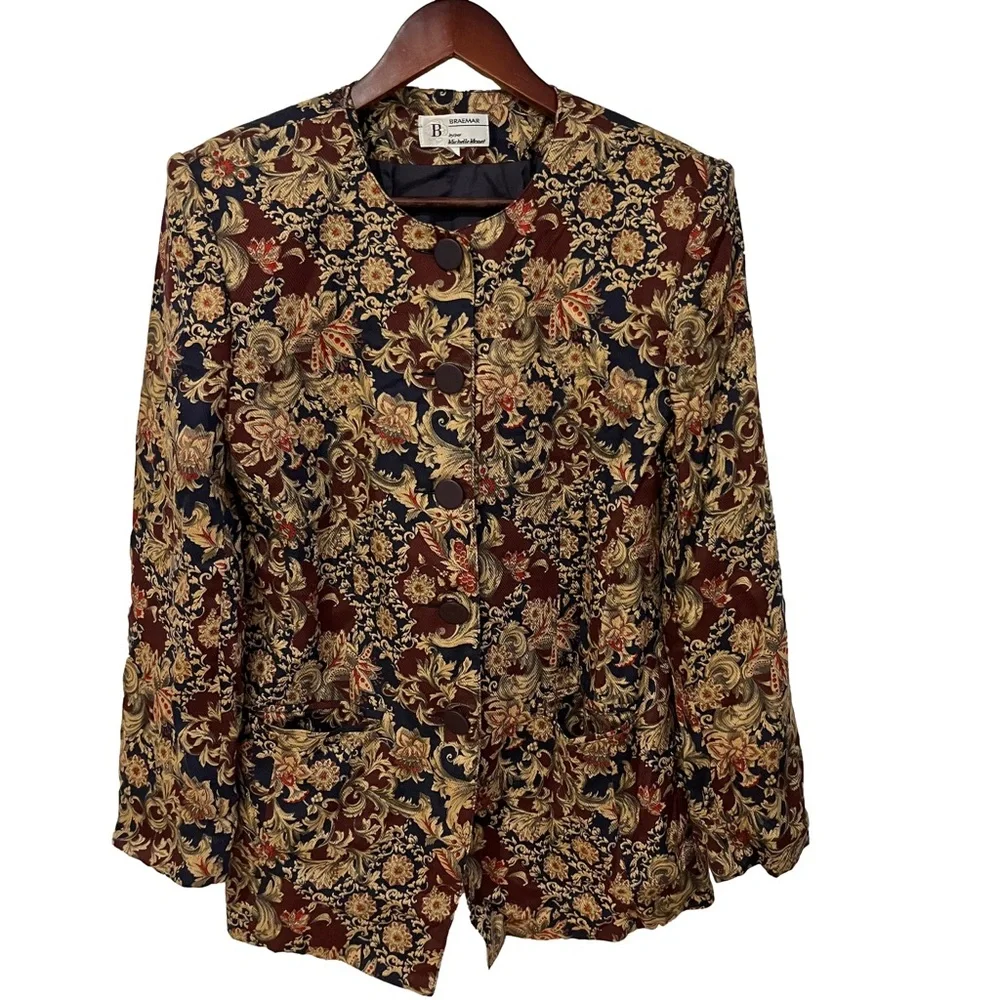 Braemar Women's Floral Jacket - blazer Multicolour size 8 - Picture 1 of 9
